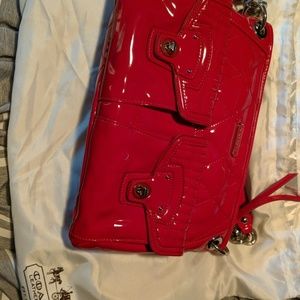 Coach poppy red patent leather